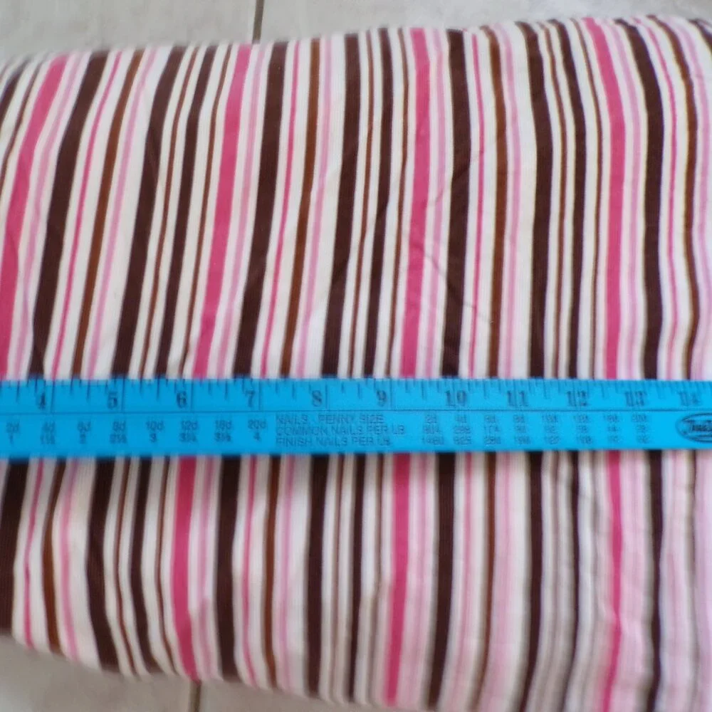4 Yards Robert Kaufman Fabrics Cool Courds Corduroy Striped Brown Pinks White